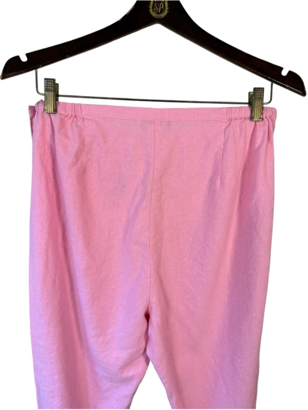A.K.C. Pink Cropped Linen Blend Pants for Women Size L Boho Cottagecore Coastal - Picture 13 of 14